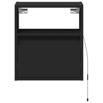 vidaXL Table de chevet murale avec lumières LED noir