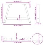 vidaXL Pieds de table basse en forme de A 2 pièces Blanc 70 x (42-43) cm Acier