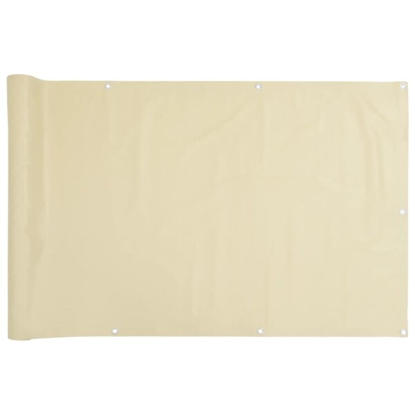 vidaXL Écran d'intimité de balcon crème 400x120 cm PVC