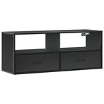 vidaXL Meuble TV noir 100x31x39 5 cm bois d'ingénierie et métal