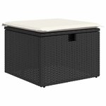 vidaXL Ensemble de canapé de jardin avec coussin 9 Pièces Noir et crème