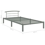 vidaXL Cadre de lit sans matelas gris métal 90x200 cm