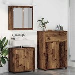 vidaXL Ensemble de mobilier de salle de bain 3 Pièces Bois Ancien