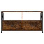 vidaXL Meuble TV chêne fumé 90x33x45 cm bois d'ingénierie et fer