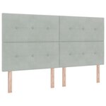 vidaXL Lit à ressorts avec tête de lit Gris clair 200 x 180 cm Velours