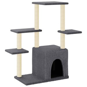 vidaXL Arbre à chat avec griffoirs en sisal gris foncé 97 5 cm