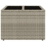 vidaXL Table de jardin avec dessus en verre gris clair résine tressée