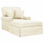vidaXL Chaise lounge avec jupe avec coussin Crème 91 x 157 x 91 cm