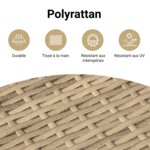 vidaXL Ensemble à manger de jardin et coussins 9 Pièces beige Poly rotin
