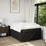 vidaXL Sommier à lattes de lit avec matelas Noir 120x200 cm Tissu
