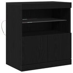 Buffet vidaXL avec lumières LED Chêne noir 60x37x67 cm