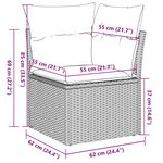 vidaXL Salon de jardin 4 Pièces avec coussins marron résine tressée