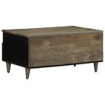 vidaXL Table basse gris clair 80x54x40 cm bois massif de manguier