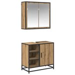vidaXL Ensemble de mobilier de salle de bain 2 Pièces Chêne artisanal