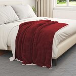 vidaXL Jeté Rouge Bordeaux 130 x 150 cm Toison