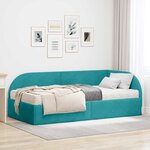 vidaXL Cadre de lit d'angle avec matelas 2 pc Turquoise 80 x 200 cm