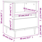 vidaXL Table de chevet Blanc 40x35x50 cm Bois d’ingénierie