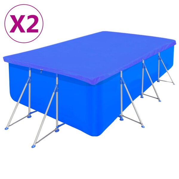 vidaXL Couvertures de piscine 2 Pièces PE Rectangulaire 90 g/m² 394x207cm