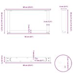 vidaXL Pieds de table basse en U 2 pièces Acier naturel 60 x (30-31) cm Acier