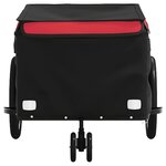 vidaXL Remorque de vélo noir et rouge 30 kg fer