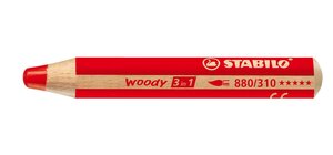 Crayon WOODY 3 en 1 Extra large vermillon STABILO