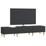 vidaXL Meuble TV 147 x 34 5 x 30 cm Noir Bois d'ingénierie