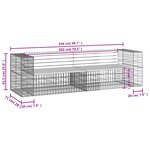 vidaXL Banc de jardin design gabion 244x71x65 5 cm bois massif douglas