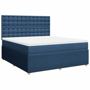 vidaXL Sommier à lattes de lit avec matelas Bleu 180x200 cm Tissu
