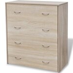 vidaXL Buffet avec 4 tiroirs 60 x 30 5 x 71 cm Couleur de chêne