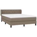 vidaXL Sommier à lattes de lit avec matelas Taupe 140x200 cm Tissu