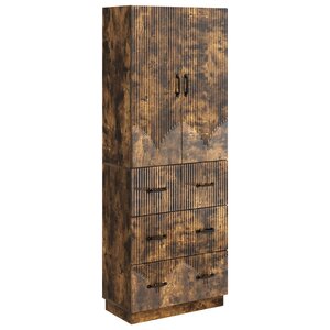 vidaXL Ensemble de Meubles 2 Pièces Chêne fumé 66 x 34 5 x 87 cm