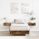 vidaXL Cadre de lit sans matelas chêne fumé 90x200cm bois d'ingénierie