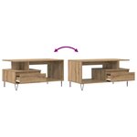 vidaXL Table basse chêne artisanal 90x49x45 cm bois d'ingénierie