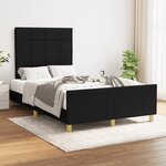 vidaXL Cadre de lit sans matelas noir 120x190 cm tissu