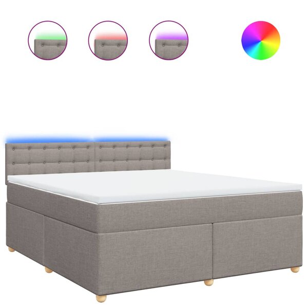 vidaXL Sommier à lattes de lit avec matelas Taupe 180x200 cm Tissu