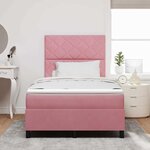 vidaXL Lit à ressorts avec matelas Rose 120 x 200 cm Velours