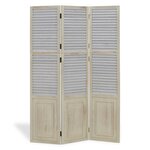 Paravent 3 pans en bois gris