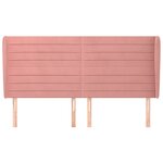 vidaXL Tête de lit avec oreilles Rose 163x23x118/128 cm Velours