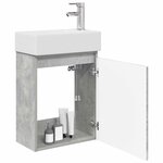 vidaXL Meuble de salle de bain avec robinet Gris béton