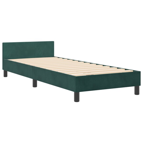 Cadre de lit vidaXL Vert foncé 80x200 cm Velours