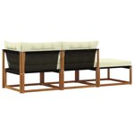 vidaXL 3 pc Unités de sofa sectionnel d'extérieur Bois d'Acacia Massif