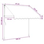 vidaXL Auvent rétractable manuel Noir 100 cm