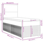 vidaXL Sommier à lattes de lit et matelas Bleu foncé 80x200 cm Velours