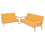 vidaXL Ensemble de canapé 2 Pièces Tissu jaune