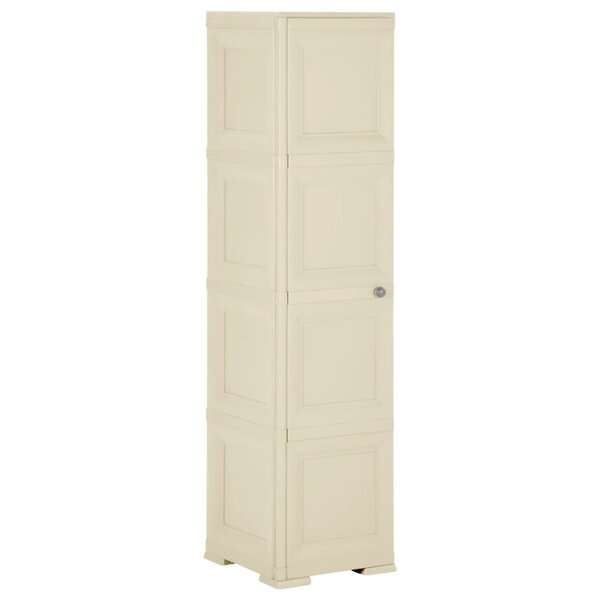 vidaXL Armoire plastique 40x43x164 cm design de bois blanc angora