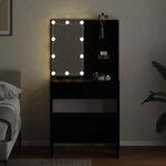 vidaXL Ensemble de table de maquillage LED 2 Pièces Chêne noir