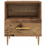 vidaXL Table de chevet avec tiroir 2 Pièces Bois ancien 40 x 35 x 47.5 cm