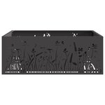 brasero carré vidaXL noir 80x80x30 cm en acier