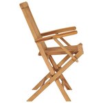 vidaXL Chaises de jardin pliables lot de 3 Bois de teck massif