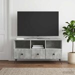 vidaXL Meuble TV Gris béton 102 x 34 5 x 50 cm Bois d'ingénierie